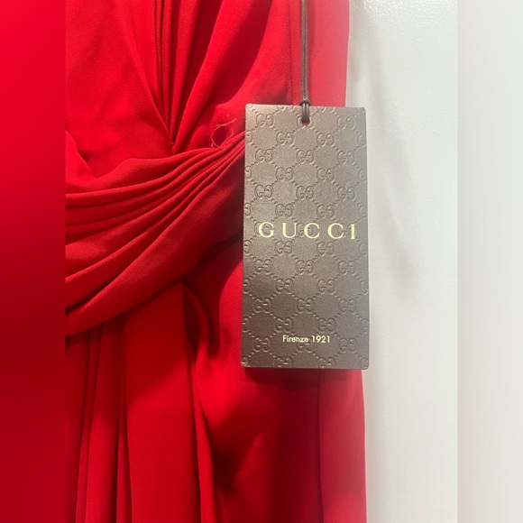 Gucci dark orange black long dress size 46 - Picture 4 of 10